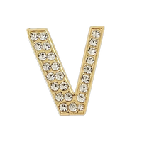 Pave Letter V Bag Charm BC052