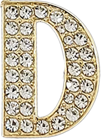 Focal Bag Charm: Pave Letter D Bag Charm BC034