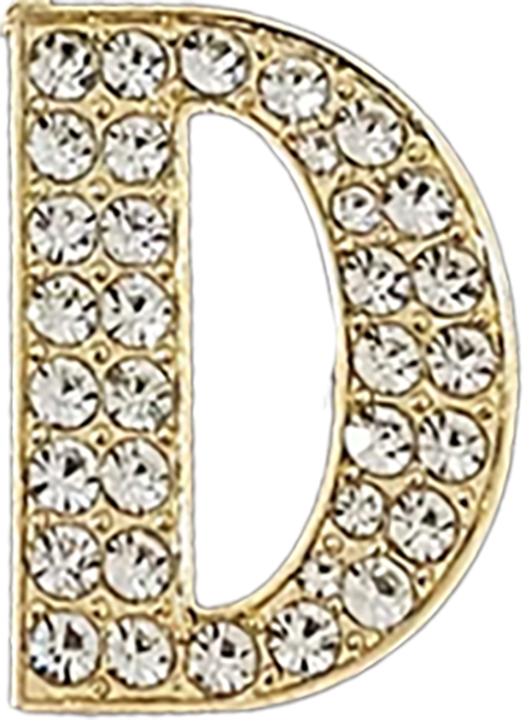 Focal Bag Charm: Pave Letter D Bag Charm BC034