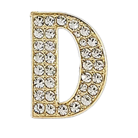 Focal Bag Charm: Pave Letter D Bag Charm BC034