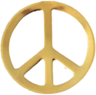 Large Gold Peace Sign S013