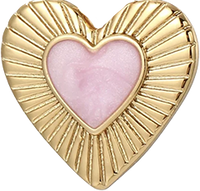 Gold Heart With Pink Center HF015