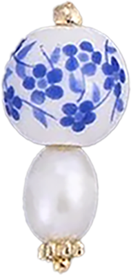 Porcelain Bead With Pearl CW005