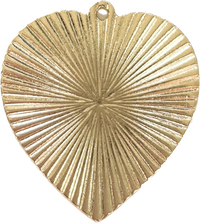 Oversized Ribbed Heart Pendant P023