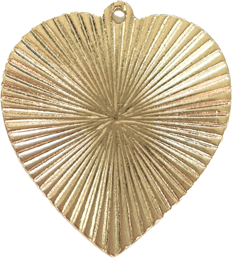 Oversized Ribbed Heart Pendant P023