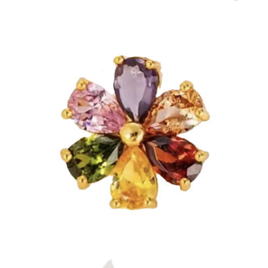 Rainbow Crystal Flower Charm HF024