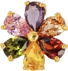 Rainbow Crystal Flower Charm HF024