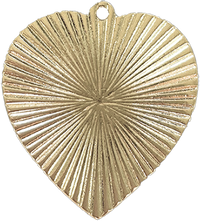 Focal Bag Charm: Oversized Ribbed Heart Pendant P023